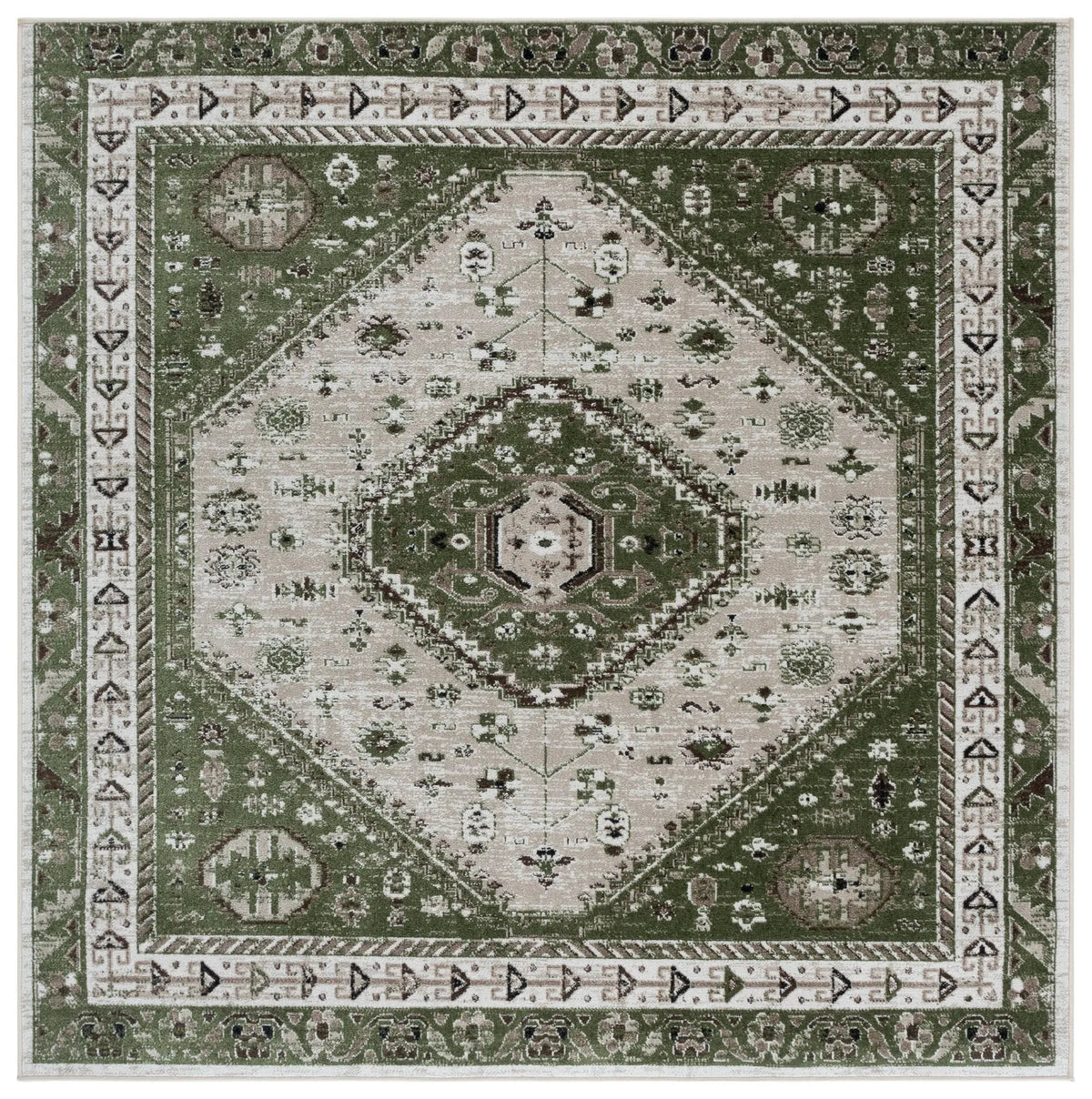 Safavieh Bayside 6'-7" x 6'-7" Rug in Green / Beige