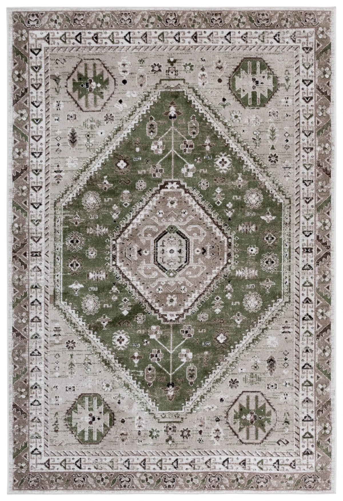 Safavieh Bayside 4'-0" x 6'-0" Rug in Green / Ivory