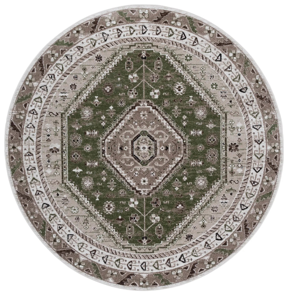 Safavieh Bayside 6'-7" x 6'-7" Rug in Green / Ivory