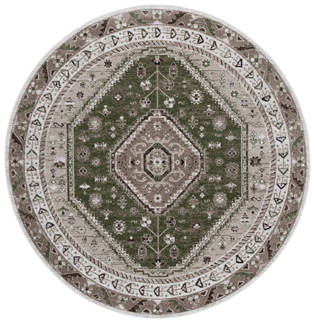 Safavieh Bayside 6'-7" x 6'-7" Rug in Green / Ivory