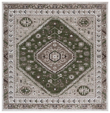 Safavieh Bayside 6'-7" x 6'-7" Rug in Green / Ivory