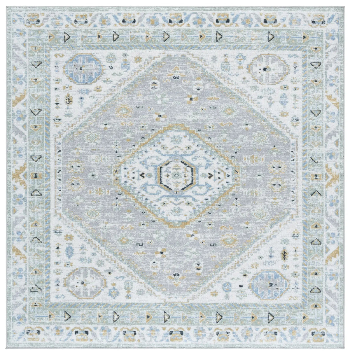 Safavieh Bayside 6'-7" x 6'-7" Rug in Green / Grey