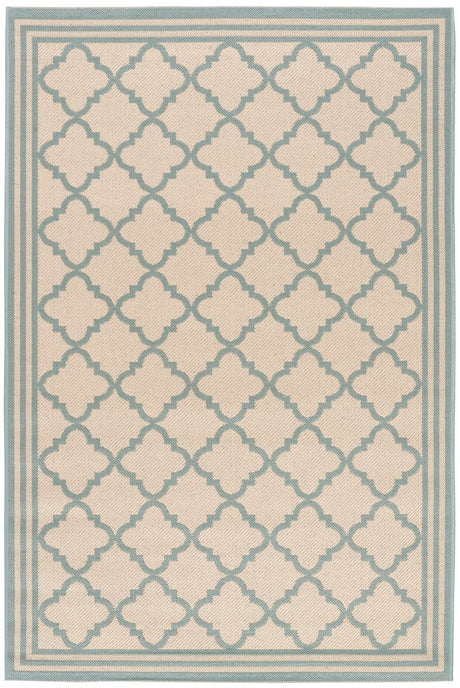 Safavieh Beach House Bhs121L Cream/Aqua Rugs.