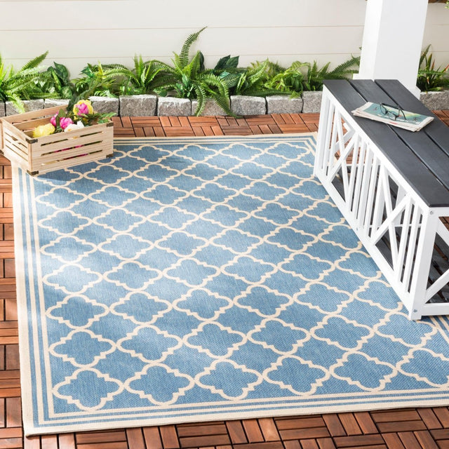 Safavieh Beach House Bhs121M Blue/Creme Rug.