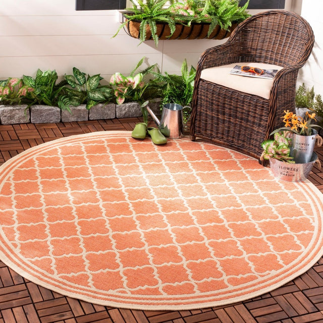 Safavieh Beach House Bhs121P Rust/Creme Rug.