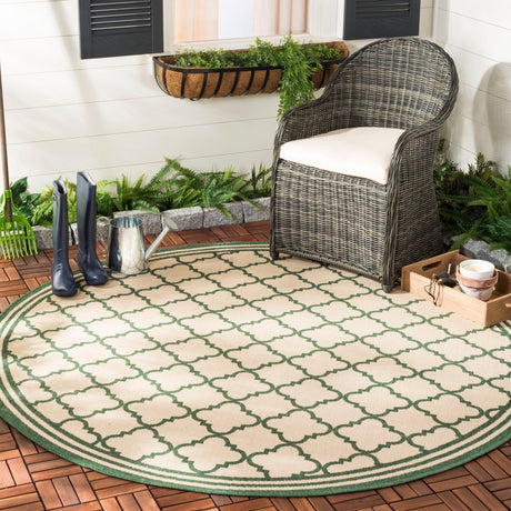 Safavieh Beach House Bhs121W Cream/Green Rug.