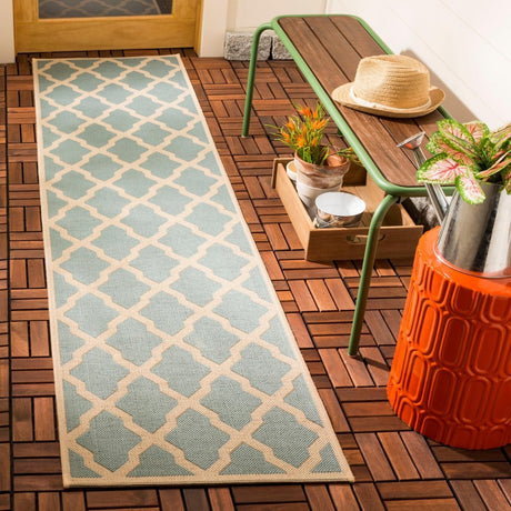 Safavieh Beach House Bhs122K Aqua/Cream Rugs.