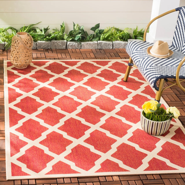 Safavieh Beach House Bhs122Q Red/Creme Rug.