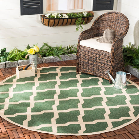 Safavieh Beach House Bhs122Y Green/Creme Rug.