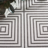 Safavieh Beach House Bhs123A Light Grey/Charcoal Rug.