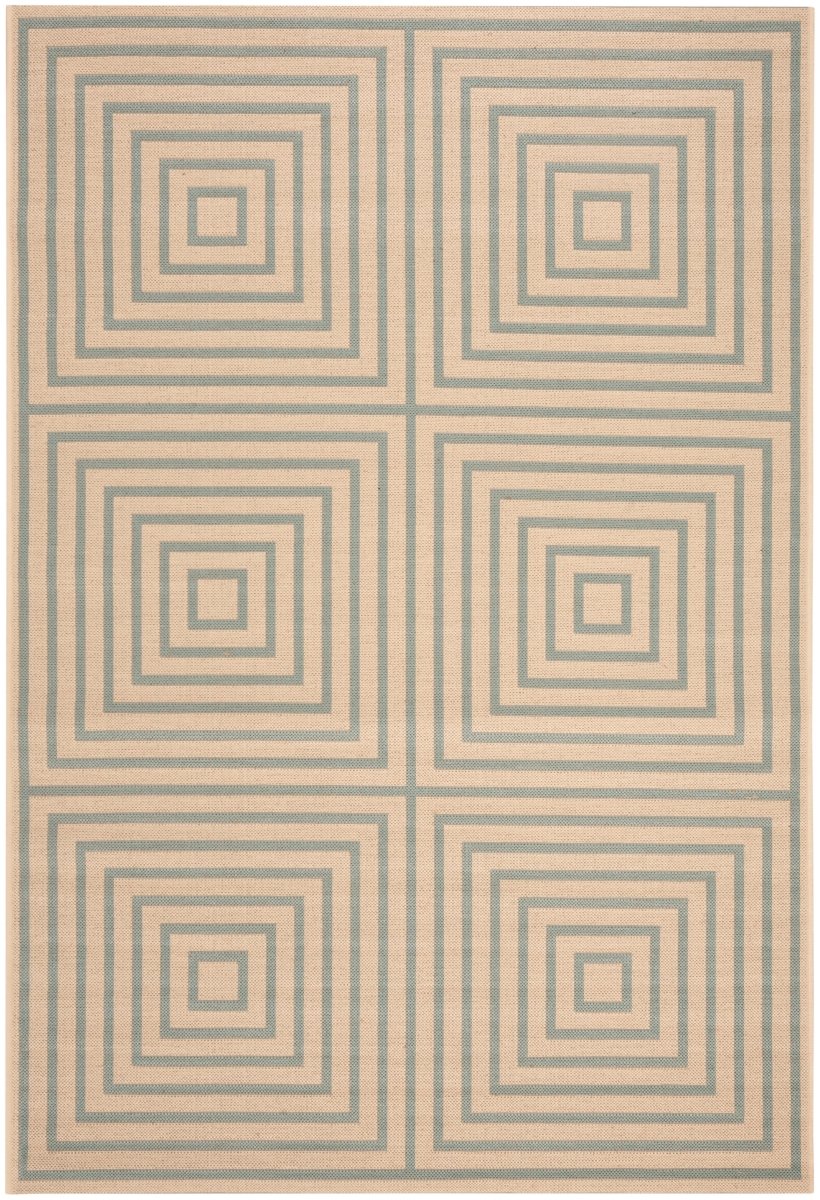 Safavieh Beach House Bhs123L Cream/Aqua Rugs.