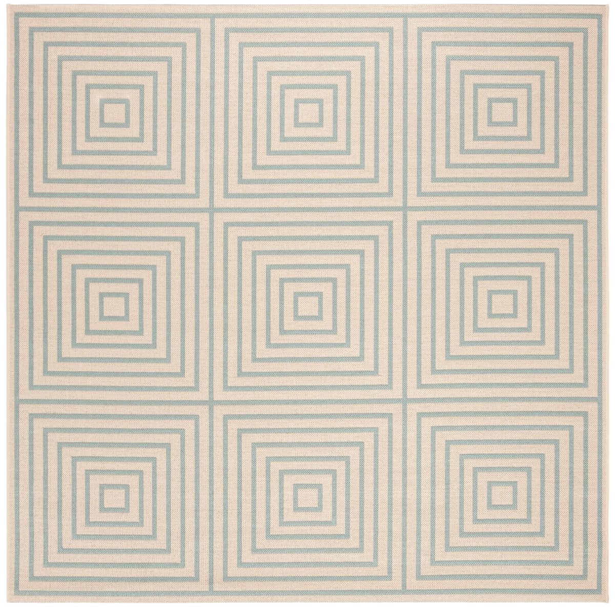 Safavieh Beach House Bhs123L Cream/Aqua Rugs.