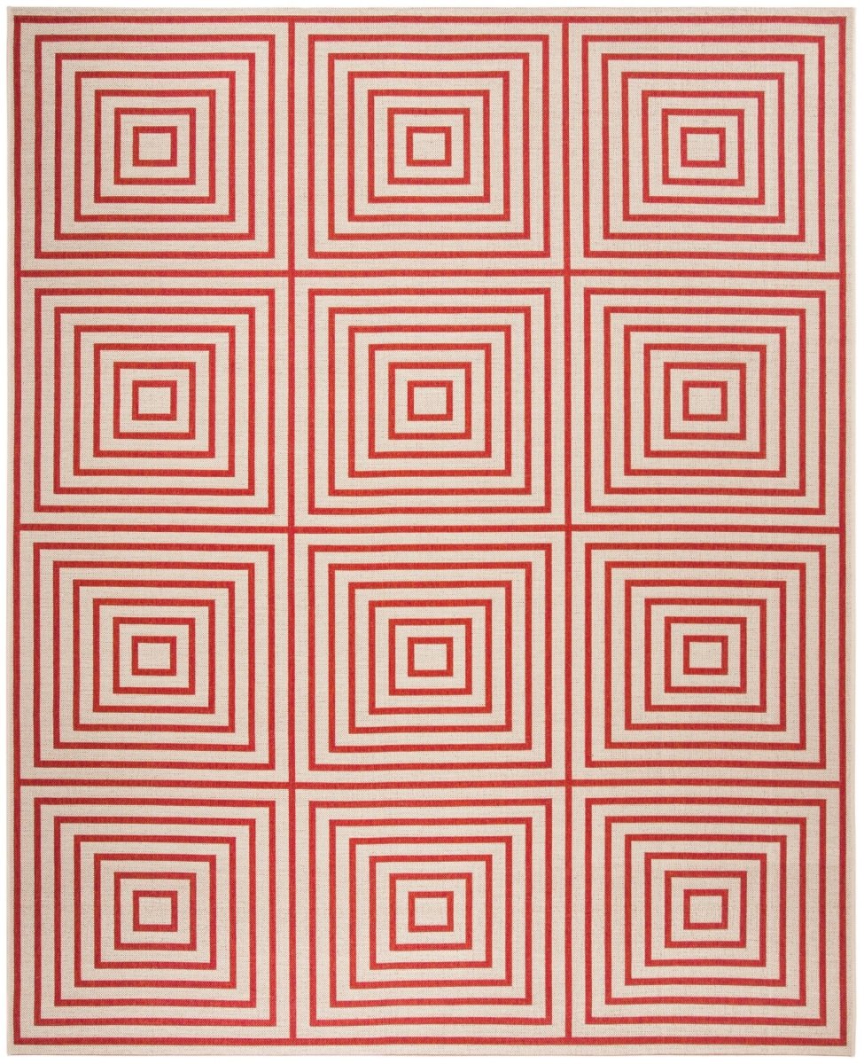 Safavieh Beach House Bhs123Q Red/Creme Rugs.