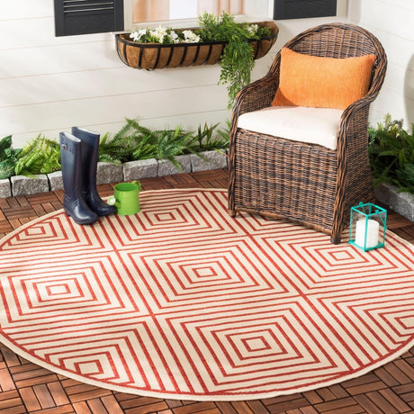 Safavieh Beach House Bhs123Q Red/Creme Rugs.