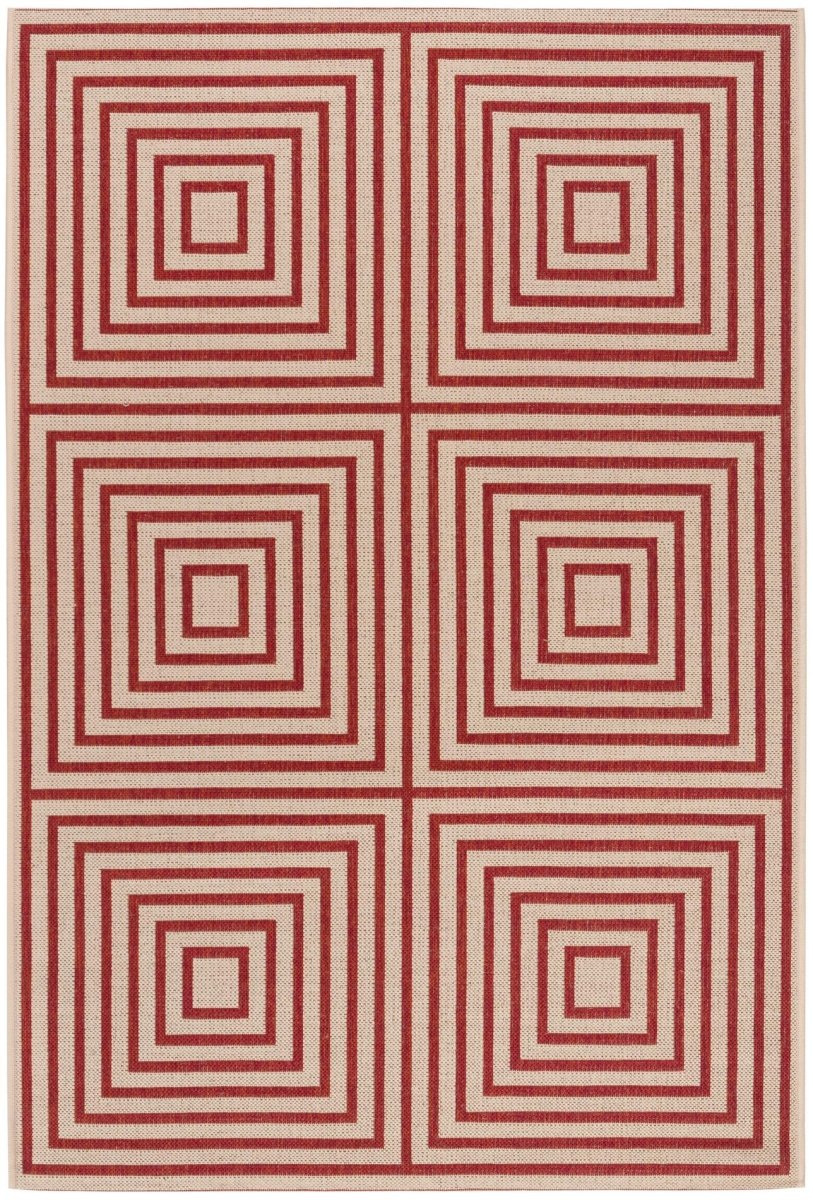 Safavieh Beach House Bhs123Q Red/Creme Rugs.