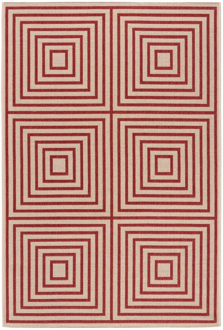 Safavieh Beach House Bhs123Q Red/Creme Rugs.