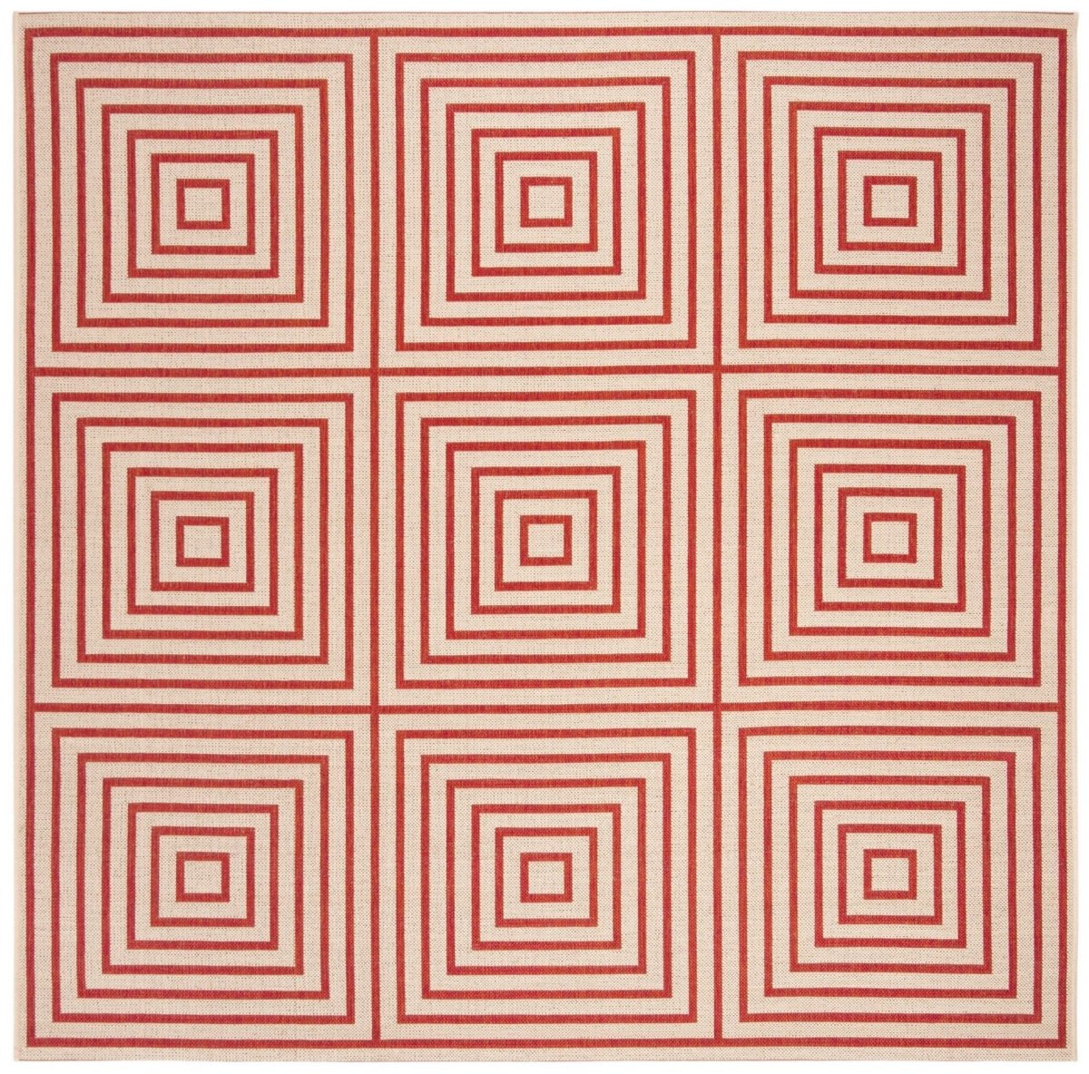 Safavieh Beach House Bhs123Q Red/Creme Rugs.