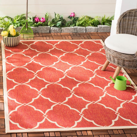 Safavieh Beach House Bhs125Q Red/Creme Rugs.