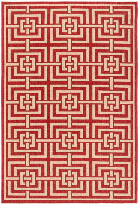 Safavieh Beach House Bhs128Q Red/Creme Rugs.