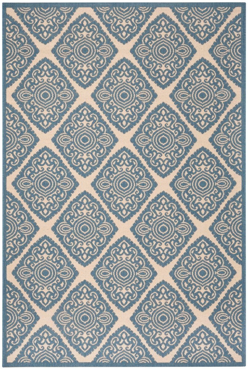 Safavieh Beach House Bhs132N Cream/Blue Rugs.