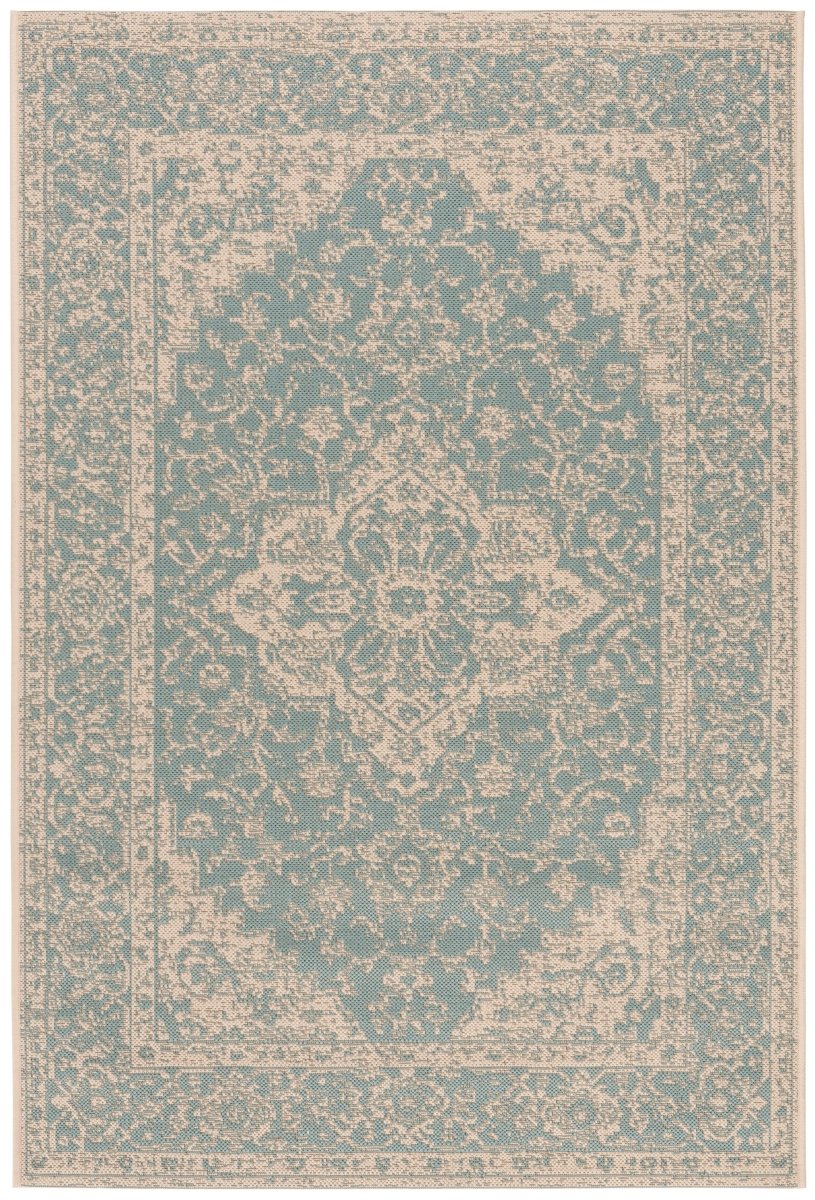 Safavieh Beach House Bhs137K Aqua/Cream Rugs.