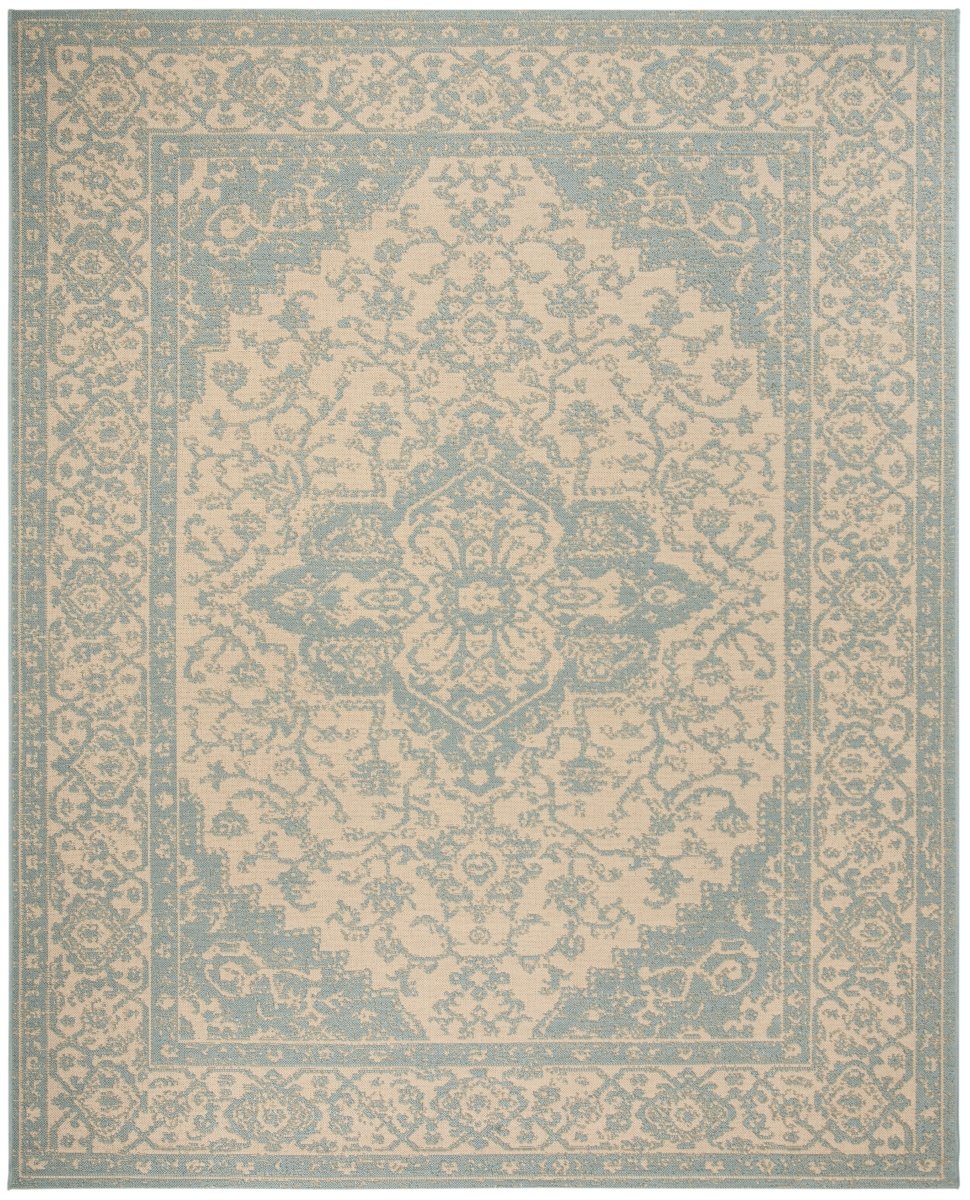 Safavieh Beach House Bhs137L Cream/Aqua Rugs.