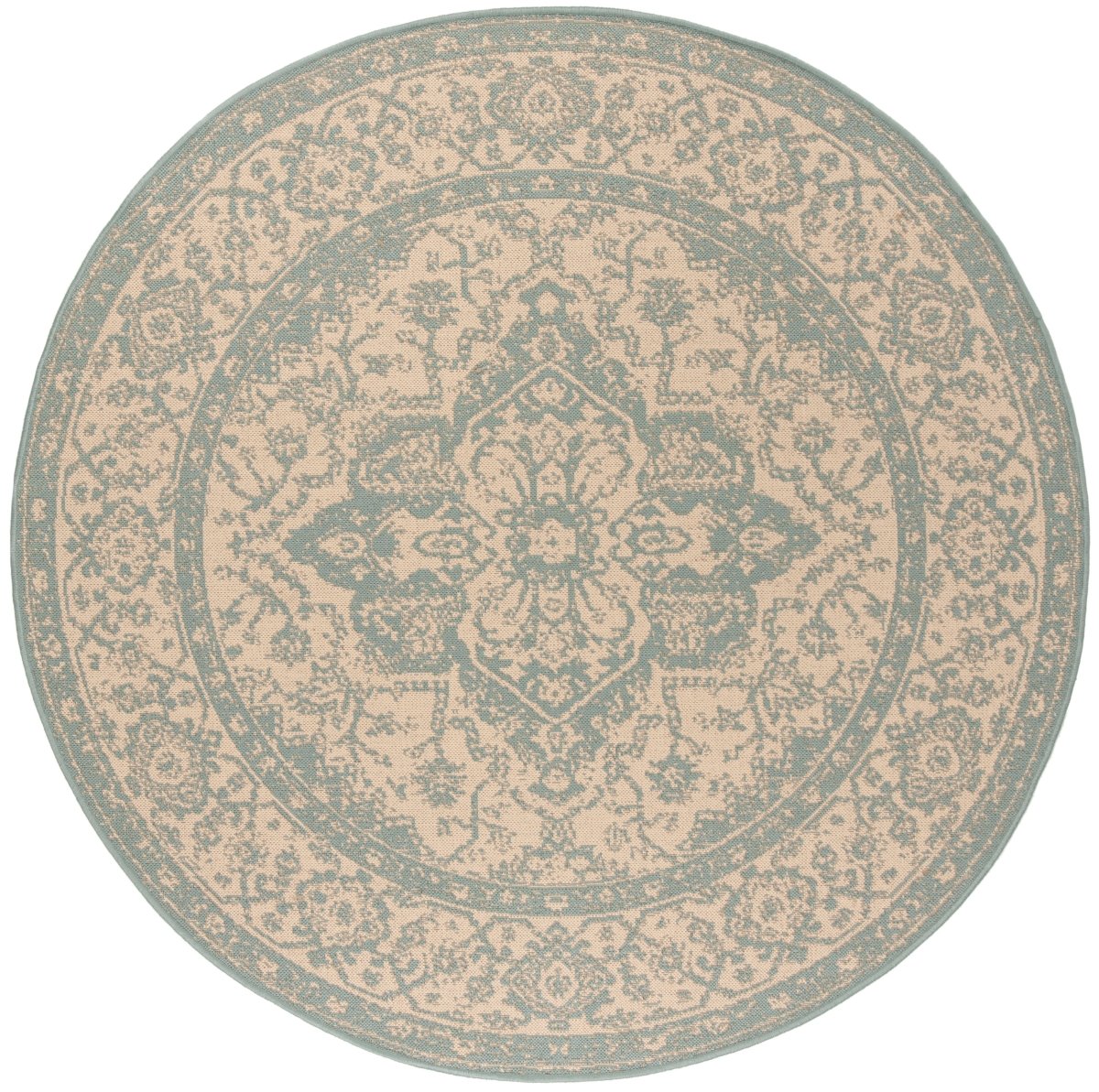Safavieh Beach House Bhs137L Cream/Aqua Rugs.