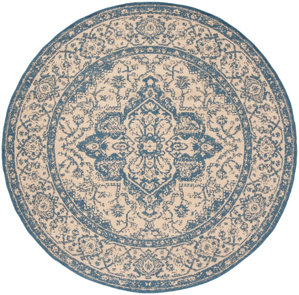 Safavieh Beach House Bhs137N Cream/Blue Rugs.