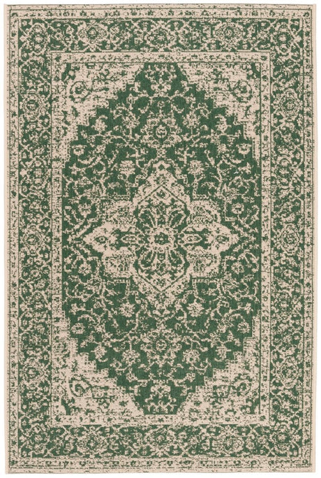 Safavieh Beach House Bhs137Y Green/Creme Rugs.