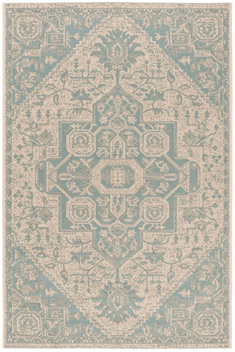 Safavieh Beach House Bhs138K Aqua/Cream Rugs.