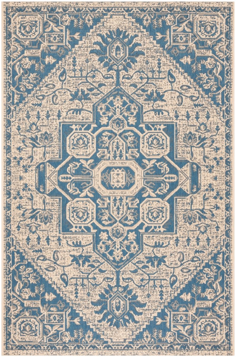 Safavieh Beach House Bhs138M Blue/Creme Rugs.