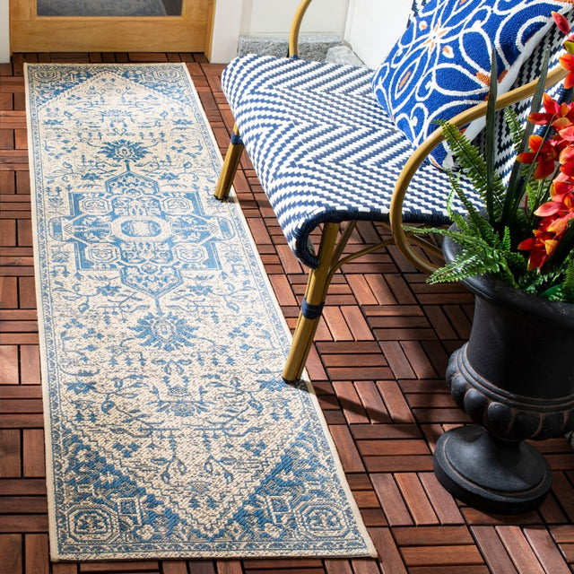 Safavieh Beach House Bhs138M Blue/Creme Rugs.