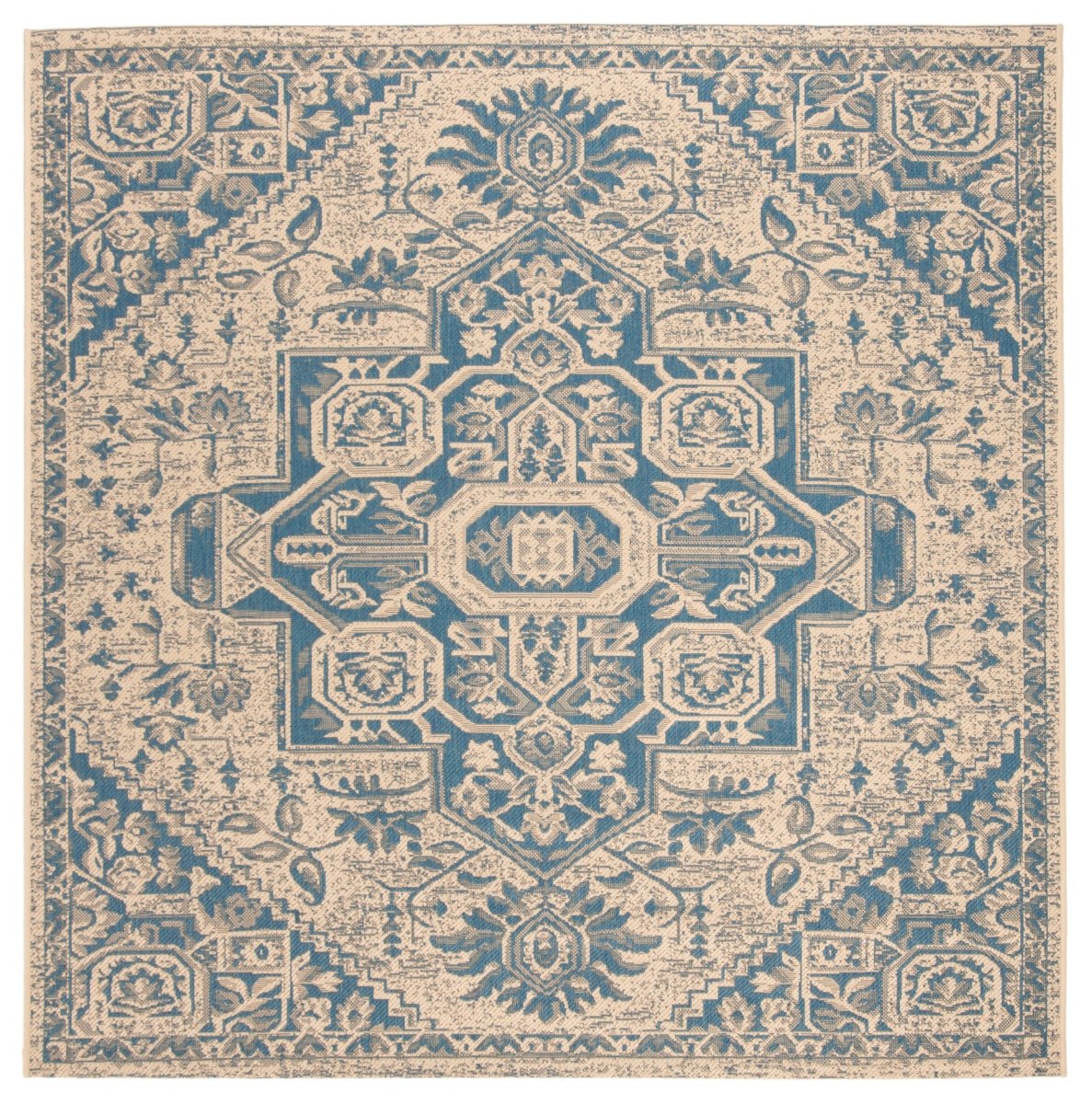 Safavieh Beach House Bhs138M Blue/Creme Rugs.