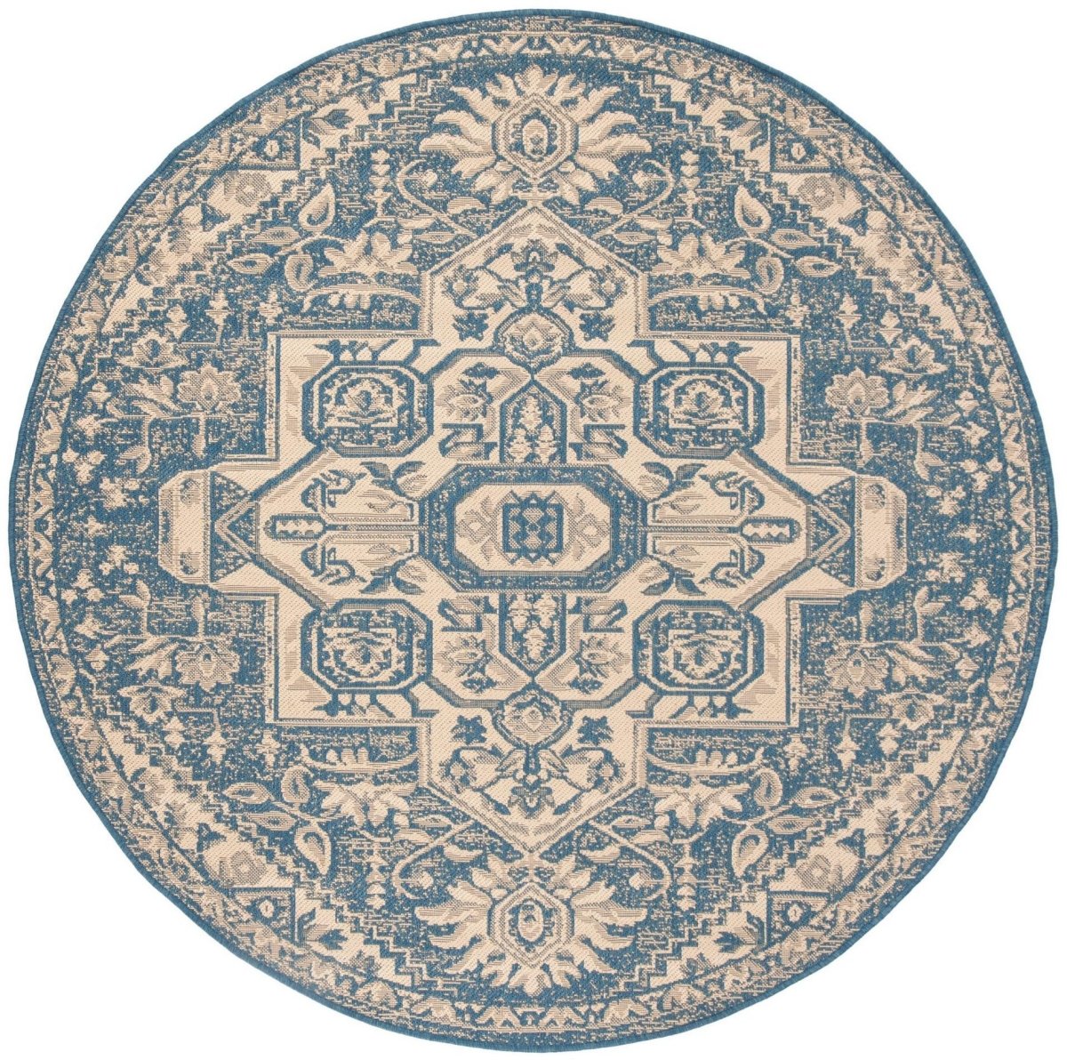 Safavieh Beach House Bhs138N Cream/Blue Rugs.