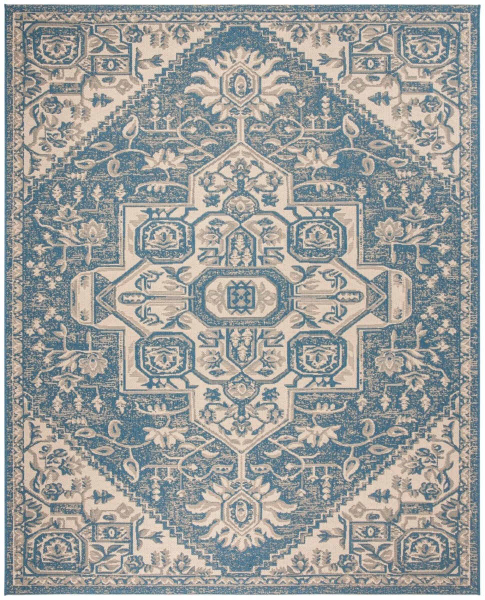 Safavieh Beach House Bhs138N Cream/Blue Rugs.