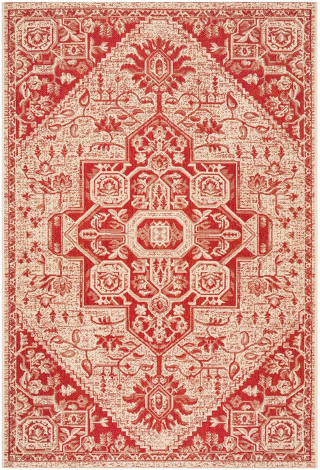 Safavieh Beach House Bhs138Q Red/Creme Rugs.