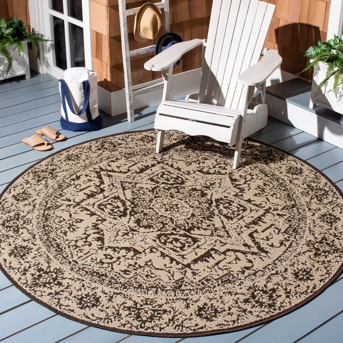 Safavieh Beach House Bhs139U Creme/Brown Rug.