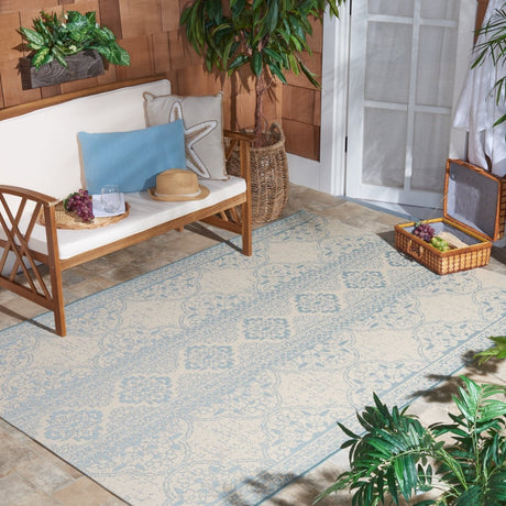 Safavieh Beach House Bhs174K Aqua/Cream Rugs.