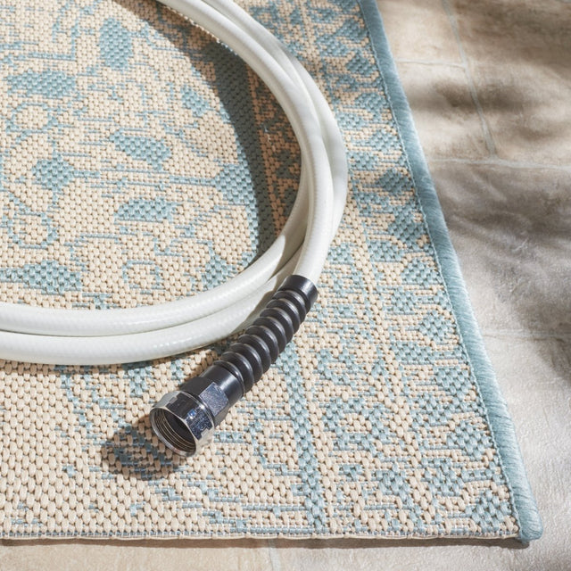 Safavieh Beach House Bhs174K Aqua/Cream Rugs.