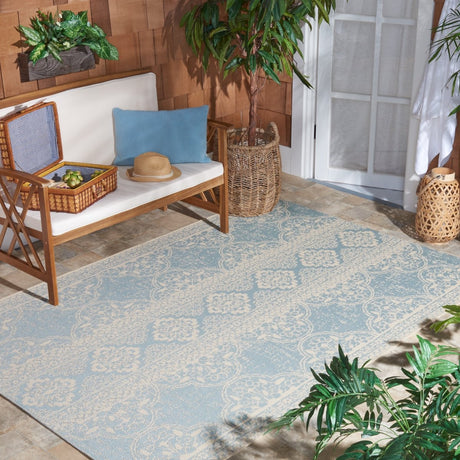 Safavieh Beach House Bhs174L Cream/Aqua Rugs.