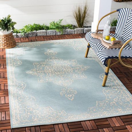 Safavieh Beach House Bhs180L Cream/Aqua Rugs.
