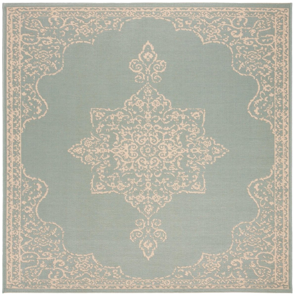 Safavieh Beach House Bhs180L Cream/Aqua Rugs.