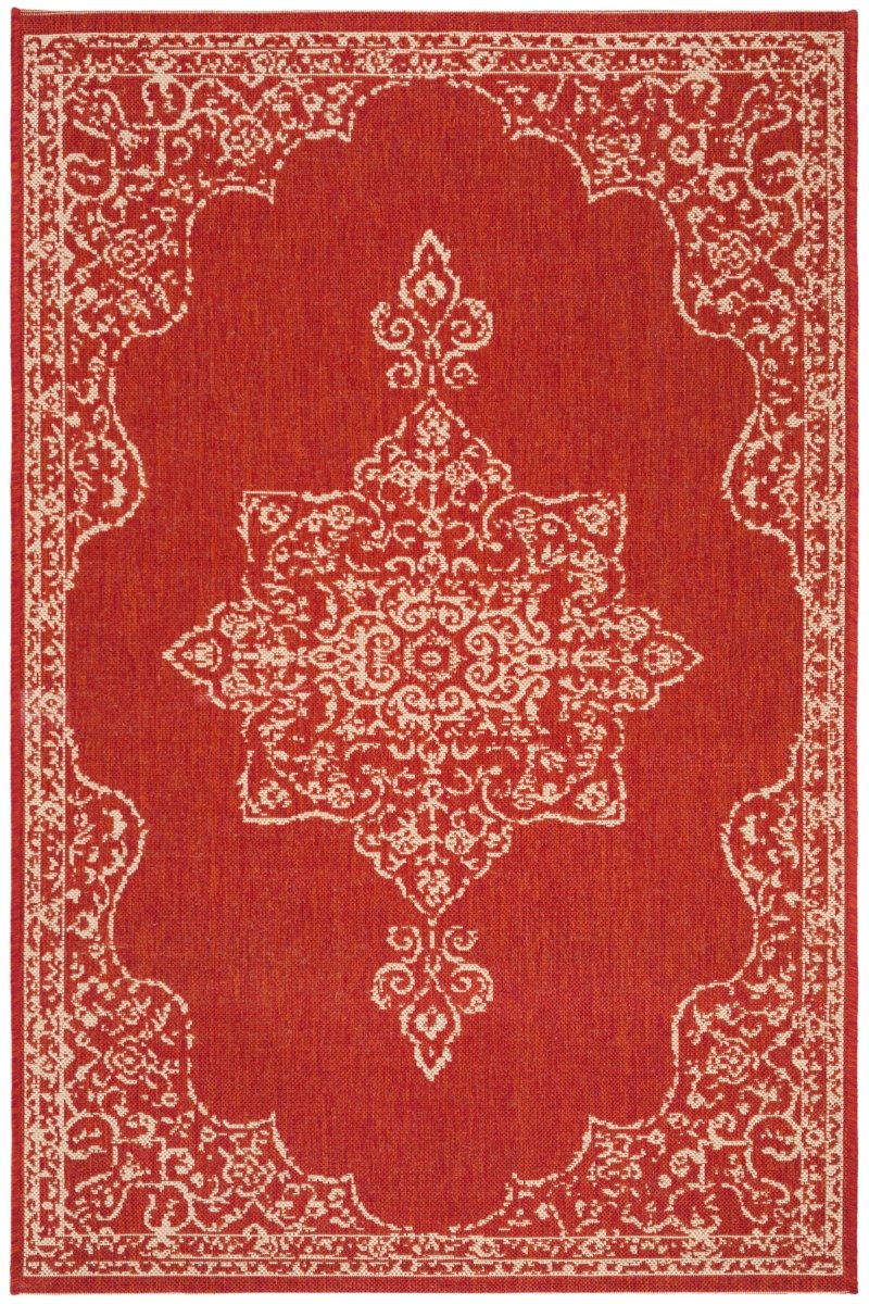 Safavieh Beach House Bhs180Q Red/Creme Rugs.