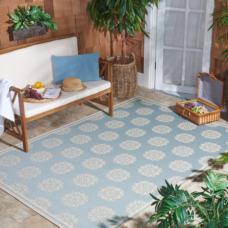 Safavieh Beach House Bhs181K Aqua/Cream Rugs.