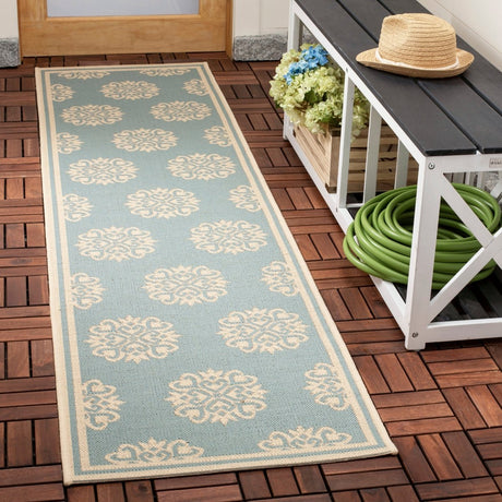 Safavieh Beach House Bhs181K Aqua/Cream Rugs.