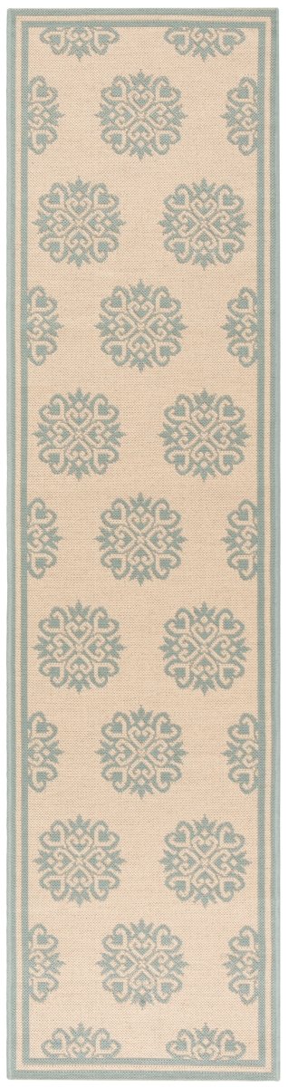 Safavieh Beach House Bhs181L Cream/Aqua Rugs.