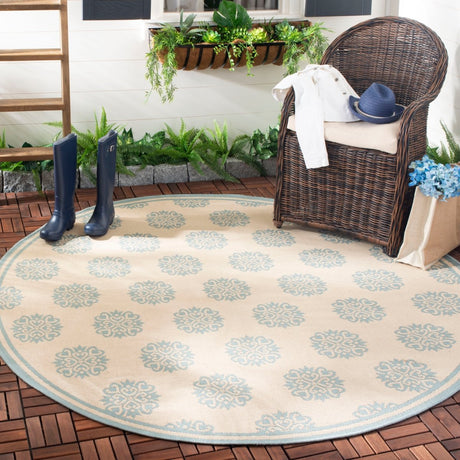 Safavieh Beach House Bhs181L Cream/Aqua Rugs.