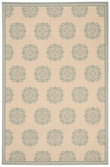 Safavieh Beach House Bhs181L Cream/Aqua Rugs.