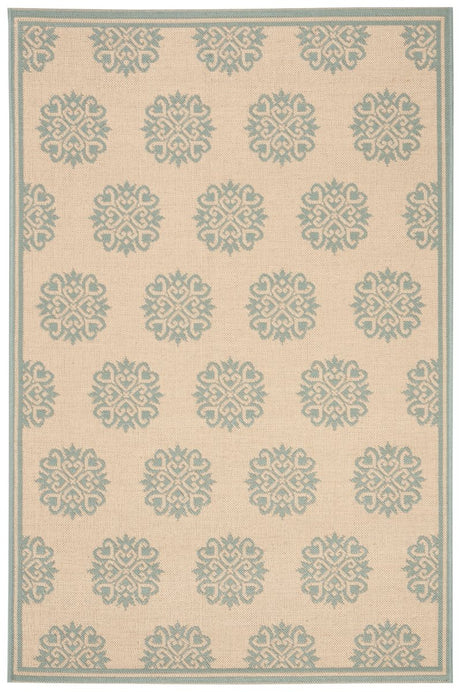 Safavieh Beach House Bhs181L Cream/Aqua Rugs.