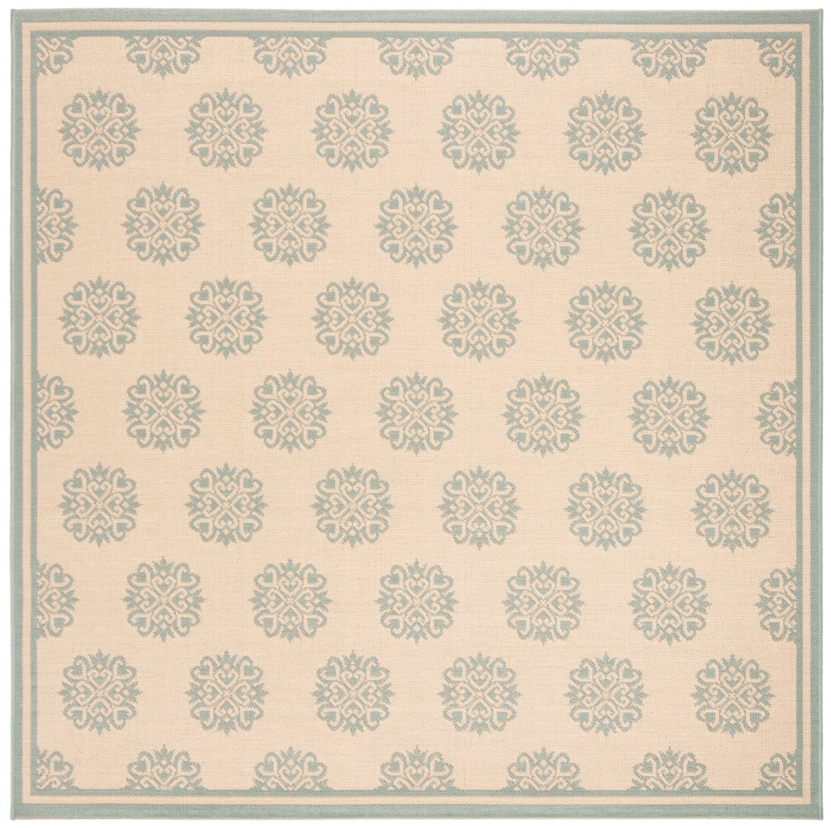 Safavieh Beach House Bhs181L Cream/Aqua Rugs.